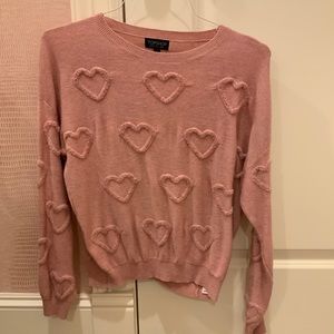 Pink heart sweater size 6
